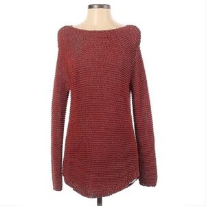 Amanda Green Terracotta Ribbon Knit Wide Neck Tunic Sweater Size Small.